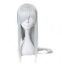 Anime luz ciano longa peruca cosplay células no trabalho branco célula de sangue traje resistente ao calor do cabelo sintético leucócito 2024 - compre barato