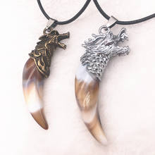 Fashion Men Jewelry Silver / Gold Alloy Wolf Pendant Wolf / Dragon Beast Pendant Necklace 2024 - buy cheap