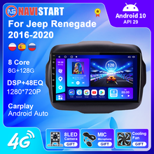 Radio con GPS para coche, reproductor Multimedia con Android, No 1, 2 Din, para Jeep Renegade 2016, 2017, 2018, 2019, 2020 2024 - compra barato