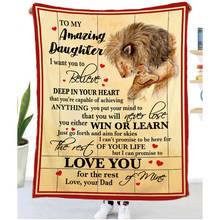 Christmas Brithday Gift To Child Comfortable Flannel Blanket Express Love TO My Daughter Lion Series Letter Print Throw Blankets 2024 - buy cheap