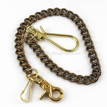 1pcs Solid Brass Belt Hook Keychain Fob Clip Wallet Waist Chain With Lobster Snap Hook 19.3" (49cm) 2024 - buy cheap