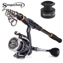 Sougayilang 1.8- 3.6m Fishing Rod Reel Combos Telescopic Portable Spinning Poles And Spinning Reel With Spare Coil Set de Pesca 2024 - buy cheap