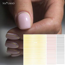 1pc Gold 3D Nail Sticker Curve Stripe Lines Nails Stickers Adhesive Striping Tape Nail Art Stickers Decals Rose Gold Silver 2024 - buy cheap
