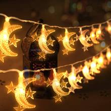 1.5m/3m/6m/10m led estrela lua fada guirlanda luzes da corda a pilhas led para o ano novo natal casamento casa interior decorati