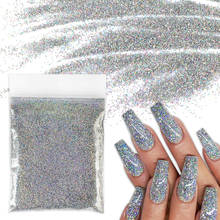 10g Holographic Nails Glitter Powder 0.2mm Laser Silver Gold Chrome Pigment Dust For Gel Polish Nail Art Decoration Accessories 2024 - buy cheap