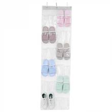 24-Pockets Non-Woven Cloth Hanging Storage Bag Wall Mounted Transparent Slippers Shoes Bag Bathroom Organizer Rack With Hooks 2024 - buy cheap