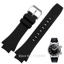 Nova pulseira de borracha de silicone de 26*16mm para relógio com porta preta para reposição de relógios marítimos 2024 - compre barato