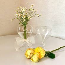 Vaso de vidro para flores e corações, vaso de flores transparente, aromaterapia, terrário hidropônico, desktop, decoração de casamento nórdico 2024 - compre barato