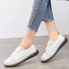 2021 New Listing Summer Woman Sneakers White Casual Shoes Solid Fashion Flats Ladies Genuine Leather Shoes Zapatos 2024 - buy cheap