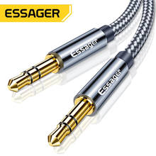 Essager Aux Cable Speaker Wire 3.5mm Jack Audio Cable For Car Headphone Adapter Male Jack to Jack 3.5 mm Cord For Samsung Xiaomi 2024 - купить недорого