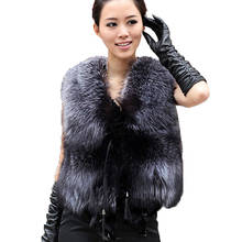 Chaleco de piel de zorro auténtica para mujer, chaleco cálido 100% Natural, de plata auténtica, a la moda, gran oferta 2024 - compra barato