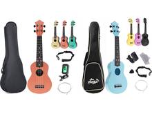 4-струнная акустическая Укулеле сопрано, 21 дюйм, цветная Гавайская гитара Uke, музыкальный инструмент для детей и начинающих 2024 - купить недорого