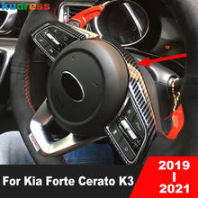 Для Kia Forte K3 2019 2020 чехол из углеродного волокна для рулевого колеса автомобиля накладка на панель рамка Защитная Наклейка Стайлинг Аксессуары для интерьера 2024 - купить недорого