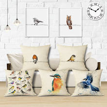 Travesseiro decorativo de pássaros da série animal, almofadas quadradas de 45cm x 45cm para decoração da casa, sofá-cama, capa de almofada personalizada para lombar 3d 2024 - compre barato