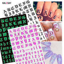 Old English Font Nail Stickers Manicure Design Decoration 3D Nail Art Decal Back Glue Stickers for Nails Decal Decoration 2024 - buy cheap