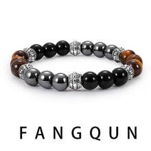 Classic Men 8mm Beads Bracelets Natural Stone Tiger Eye&hematite Stone Bracelets For Women Charm Handmade Jewelry Wholesale 2024 - buy cheap