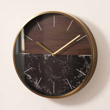 Простые настенные часы в скандинавском стиле, современные дизайнерские настенные часы с круглым бесшумным стеклом для спальни, металлический механизм, украшение для дома DG50WC 2024 - купить недорого
