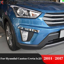 Luces antiniebla delanteras cromadas, cubierta de cejas de párpado, accesorios de estilo para Hyundai Cantus Creta ix25 2014 2015 2016 2017 2024 - compra barato