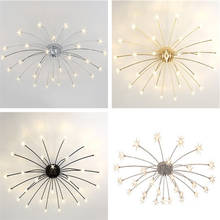 Lámpara de techo Led nórdica para sala de estar, luz creativa de cristal con forma de flor de hielo para dormitorio, accesorios de iluminación de diseñador 2024 - compra barato
