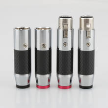 4pcs 3 Pin Rhodium Plating Carbon Fiber XLR Plug Adapter HIFI Audio Plug XLR Male Female Connectors Speakers AUX Jack Socket 2024 - buy cheap