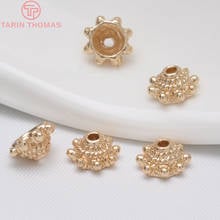 Cuentas de latón chapadas en oro de 24 quilates, tapas de borlas de alta calidad, accesorios de joyería Diy, 8MM de agujero, 1,5 MM, 10 Uds. 2024 - compra barato