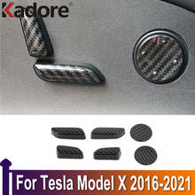 For Tesla Model X 2016-2018 2019 2020 2021 Carbon Fiber Seat Adjust Switch Button Cover Trim Decoration Interior Accessories 2024 - buy cheap