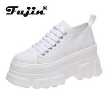 Fujin plataforma tênis chunky primavera verão sapatos casuais vulcanized tênis para feminino rendas até sapatos femininos primavera 2024 - compre barato