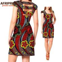 Vestidos africanos estampados para mujer, trajes sexys de dashiki para fiesta, mini longitud, manga corta, estampado de cera de ankara, A722541 2024 - compra barato