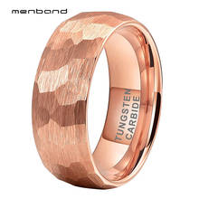 Hammerd anel de ouro rosa masculino feminino banda de casamento de carboneto de tungstênio com multi faces e acabamento escovado 6mm 8mm conforto ajuste 2024 - compre barato