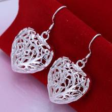 925 Stamp Silver Earrings elements pretty nice beautiful wedding hollow heart dangle Earring Jewelry factory price 2024 - buy cheap