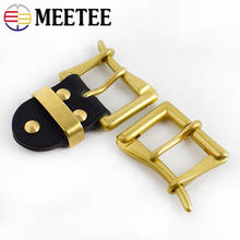 Meetee 1pc 40mm Copper Belt Buckle Men's Belt Pin Buckles Connection Leather Loop Clasp DIY Solid Brass Band Ring Hook Accessory 2024 - buy cheap