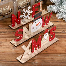 Decoración navideña de muñeco de nieve para Año Nuevo, artesanías de madera DIY, regalo de Navidad, 2020 2024 - compra barato