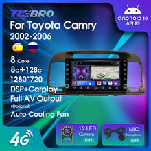 TIEBRO-reproductor Multimedia con Android 9,0 y navegación GPS para Toyota, autorradio 2Din con reproductor de vídeo, Dvd, para Toyota Camry 5 XV 30 2001-2006 2024 - compra barato