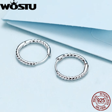 WOSTU-pendientes de aro circulares de Plata de Ley 925 auténtica para mujer, aretes grandes de estilo OL, joyería única, FIE841 2024 - compra barato