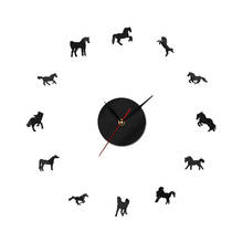 Reloj de pared de caballo árabe para sala de estar, pegatinas 3D de acrílico, silencioso, DIY 2024 - compra barato