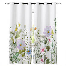 Primavera flor baunilha wildflower janela cortinas para sala de estar quarto cozinha moderna decoração casa cortinas 2024 - compre barato