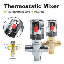 Brass Thermostatic Mixing Valve Bathroom Faucet Temperature Mixer Control Thermostatic Valve Home Improvement Silver Plating 2024 - купить недорого