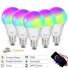 WiFi Smart Light Bulb B22 E27 LED RGB Lamp Work with Alexa/Google Home 85-265V RGB+C+W Dimmable Timer Function Magic Bulb 2024 - buy cheap