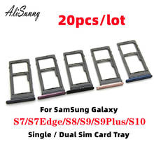 AliSunny 20 шт sim-карты лоток держатель для SamSung Galaxy S8 S9 Plus Singal двойной адаптер запасные части 2024 - купить недорого