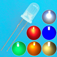 Lámpara Led de diodo Bombilla LED, luz redonda de 2 pines, 500 Uds., 5mm, blanco, rojo, verde, azul, amarillo, Blanco cálido 2024 - compra barato