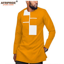 2022 African Shirts for Men Dashiki Tops Long Sleeve Blouse Casual Tribal Slim Fit Shirt Tribal Dress Shirts AFRIPRIDE A1912012 2024 - buy cheap