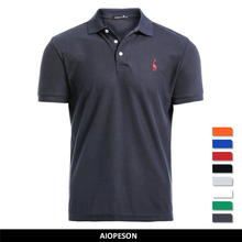 AIOPESON-Polo de manga corta para hombre, camisa informal con bordado de ciervo, 35% algodón, alta cantidad, novedad 2024 - compra barato