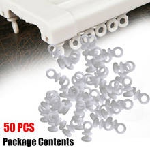 50X Universal Plastic Whtie Curtain Smoothly Track Hooks Runner Fit For Camper Van Motorhome Caravan Boat Stable Durable Hook