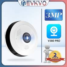 EVKVO-cámara IP de ojo de pez, WiFi, 1080P, 360 grados, panorámica, inalámbrica, de seguridad para el hogar, CCTV, cámara de vigilancia de visión nocturna IR 2024 - compra barato