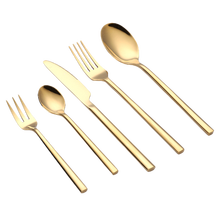 KuBac Hommi Golden Cutlery Set 18/10 stainless steel Silverware Gold Dinnerware Set Service For 6 Drop Shipping 2024 - buy cheap