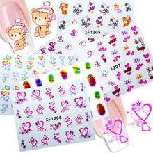 Pegatinas de uñas para decoración de uñas, calcomanías de dibujos animados, dulces, San Valentín, Love donut, 24 Uds. 2024 - compra barato