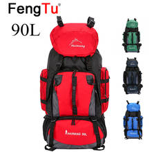 FengTu 90L Hiking Camping Backpack Climbing Trekking Rucksack Army Large Capacity Bag Traveling Men Women Sport Bag 2024 - buy cheap