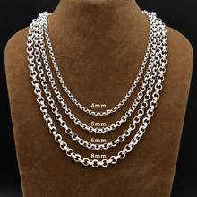 8MM BOCAI 2022 New 100% Real Pure S925 Silver Men Necklace Classic Retro Pearl Thai O Word Chain Wweater Chain 2024 - buy cheap