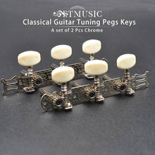 A set of 2 Pcs Chrome Classical Guitar Tuning Pegs Keys Tuners Machine Heads 2024 - buy cheap