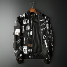 Large Size M-5XL 2022 Spring New Boutique Fashion Printing Mens Casual Stand Collar Jacket Male Coat Streetwear Baseball Uniform 2024 - buy cheap